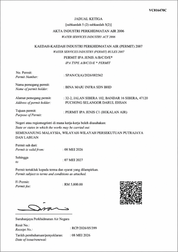 SPAN Certificate C1 Water Reticulation